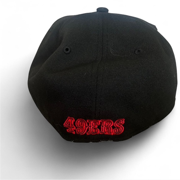 Black New Era 7 3/4 Fitted Hat with Embroidered NFL San Francisco 49ers Logo - Picture 5 of 7